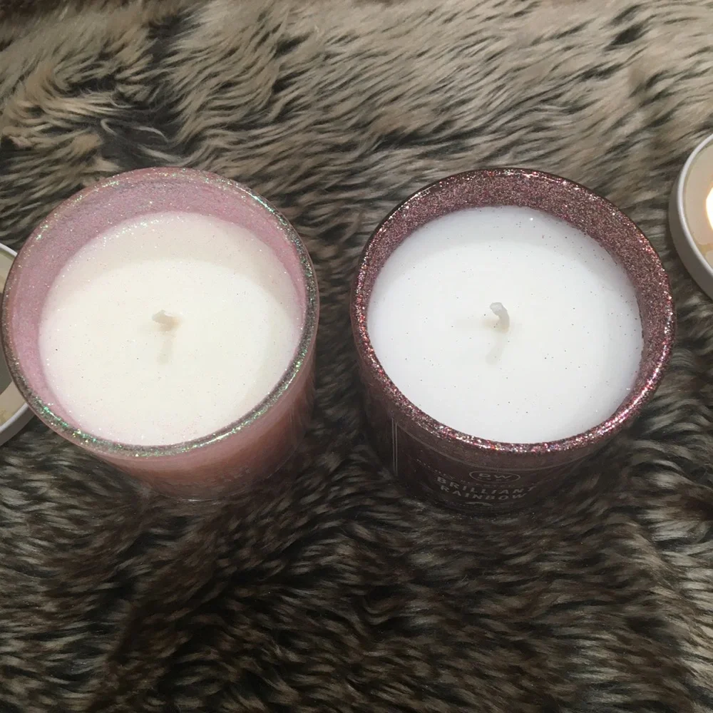 DW Home Sparkle Candle Bundle Frosted Cupcake & Brilliant Rainbow NWOT